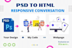convert psd figma sketch pdf image to html CSS with responsive  web design
