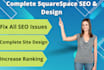 create squarespace website with design and SEO