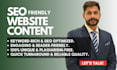 write optimized website content or copy, SEO website copywriter