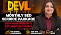 devil white hat monthly off page SEO service package with high quality backlinks
