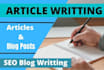 write blog post writing and seo blog writing
