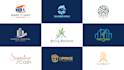 design modern construction, real estate business logo