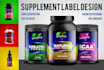 do premium supplements label design, packaging design for cbd, hemp oil, protein