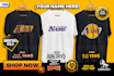 design a custom nba logo like angeles lakers with your name