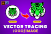 do manual vector tracing, redraw logo or image