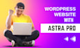 install astra pro and build wordpress website