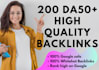 create high quality da 50 plus whitehat SEO backlinks