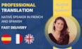 do english to french  and spanish translation