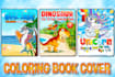 do coloring book cover and pages, activity book for kids, cover, children