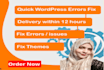 fix wordpress website issues or errors in 12 hours