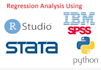 do linear logistic regression, with stata, rstudio, spss, minitab
