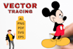 do vector tracing, logo redraw, raster to vector asap in ai, PSD, PDF, png, svg