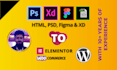convert xd, html, sketch, figma, psd to elementor wordpress