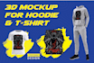do premium 3d mockups for hoodie, tshirt, and clothes