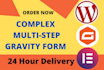 design elementor pro wordpress website and gravity form