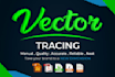 vector tracing logo, convert image to vector, manual vector, redraw, recreate