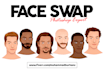do quick face swap, head change, photoshop editing in 1hr