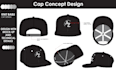 do the flat sketch,  tech pack of the cap, hat design