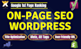do onpage SEO and technical optimization of wordpress website