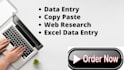 data entry, copy paste and web research