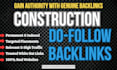 build off page SEO backlinks on high DR construction websites