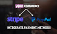 integrate paypal, stripe in woocomerce website