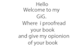 read your book and give feedback