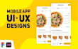create modern clean mobile app UI UX designs