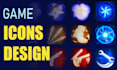 create 2d game items, skill icons, UI elements in my style