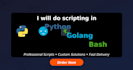 do scripting python golang bash
