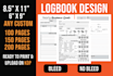 design logbook interior for KDP and print
