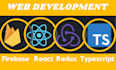 create responsive website in html css javascript react redux firebase nodejs