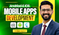 do mobile app development for android and ios using flutter or react native