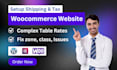 setup woocommerce shipping and tax, configure shipping zone, class fix issues