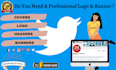 design a professional twitter logo and killer header