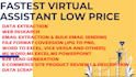 do fastest data entry lowest price virtual assistant create facebook page