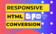 convert psd to html, xd to html, figma to html responsive design