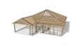 model wood and timber house framing structure in sketchup 3d