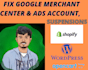 fix google merchant center suspension and ads account suspension