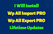 install wp all import pro, wp all export pro with lifetime updates