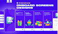 do modern app icon design, splash screen and onboard screen designs