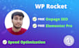 install and setup wp rocket premium plugin, speed optimize your wordpress site
