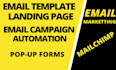 design mailchimp email template,landing page, setup email campaign
