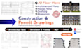design construction drawings for city permit, architectural 2d floor plans, mep