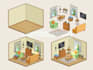 draw 2d isometric room or house