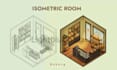 draw 2d isometric room or house
