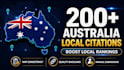 create 200 australia local citations for SEO