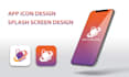 design modern flat web icon app icon and splash screen