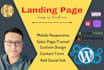 create wordpress landing page, responsive elementor landing