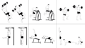 do exercise, workout, yoga, vector line art and illustration